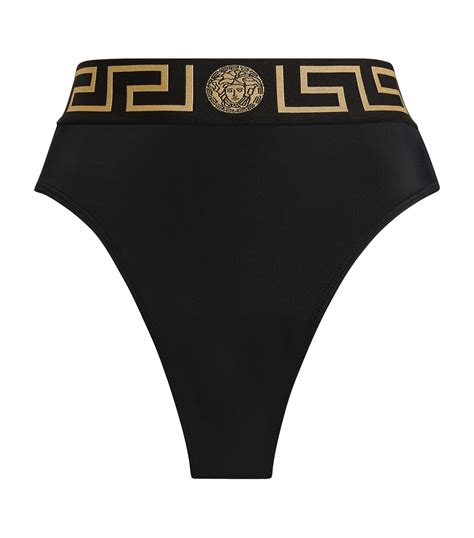 versace high waist bikini bottom|Versace greca swimsuit.